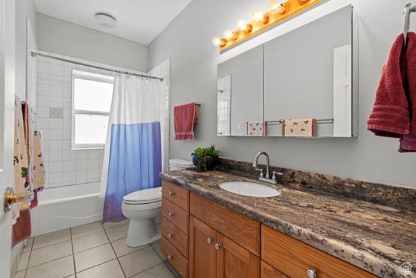 13032 S 1300 W, Riverton, UT 84065 - bathroom with vanity, tile patterned flooring, and shower / bath combo