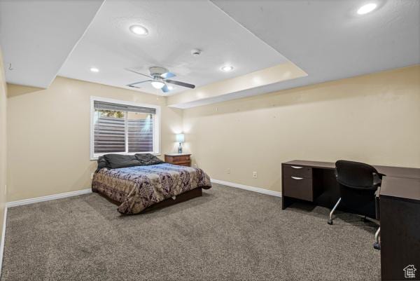 13032 S 1300 W, Riverton, UT 84065 - bedroom with carpet, recessed lighting, an office area, and a ceiling fan