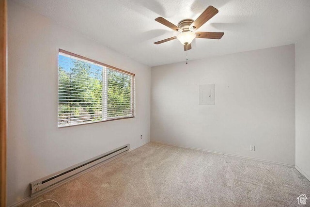 10 S 900 E, Pine Valley, UT 84781 - unfurnished room featuring a baseboard heating unit, carpet, ceiling fan, and electric panel