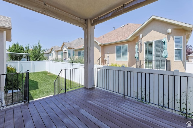 1524 W Foliage Ln, South Jordan, UT 84095 - wooden terrace with a fenced backyard and a residential view