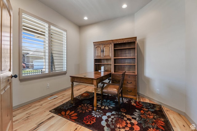 1524 W Foliage Ln, South Jordan, UT 84095 - office area with light wood finished floors and recessed lighting