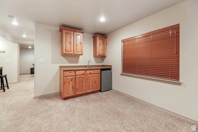 1524 W Foliage Ln, South Jordan, UT 84095 - kitchen with dishwasher, recessed lighting, light colored carpet, and light countertops