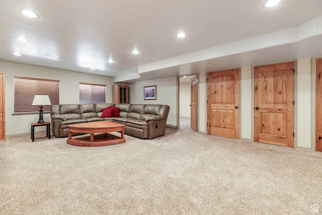 1524 W Foliage Ln, South Jordan, UT 84095 - living area with carpet floors and recessed lighting