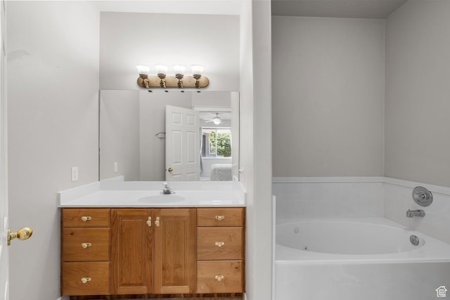 9566 N 4500 W, Cedar Hills, UT 84062 - full bathroom with a whirlpool tub and vanity