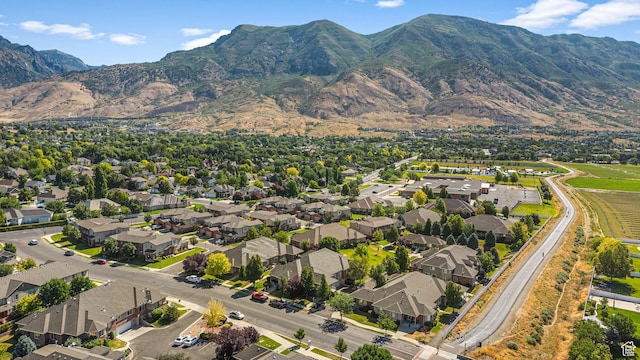 9566 N 4500 W, Cedar Hills, UT 84062 - aerial view of property's location with a mountainous background and nearby suburban area
