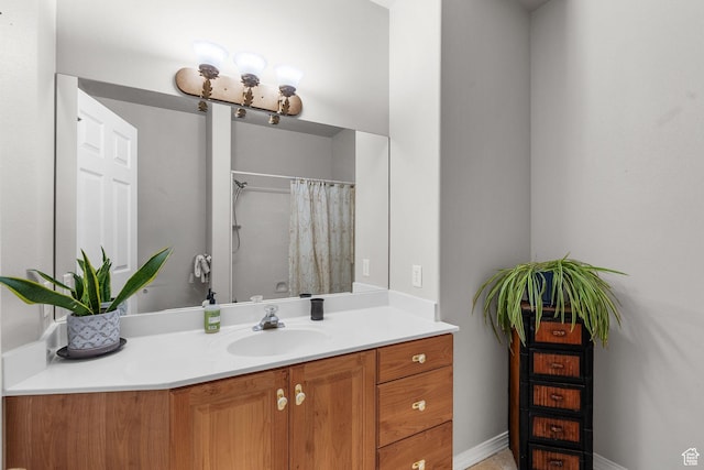 9566 N 4500 W, Cedar Hills, UT 84062 - bathroom with vanity and a shower with shower curtain