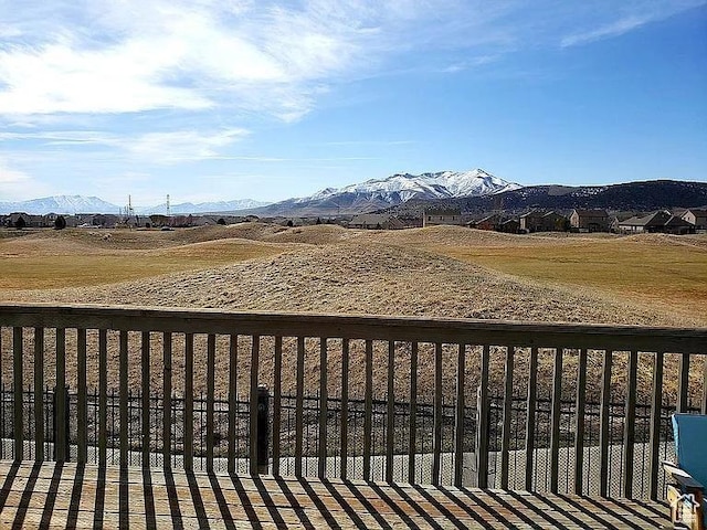 3462 Heyward Ct, Eagle Mountain, UT 84043 - wooden terrace with a mountain view