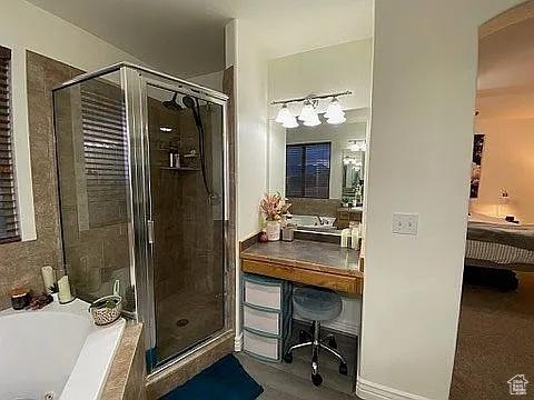 3462 Heyward Ct, Eagle Mountain, UT 84043 - full bathroom with a garden tub and a shower stall