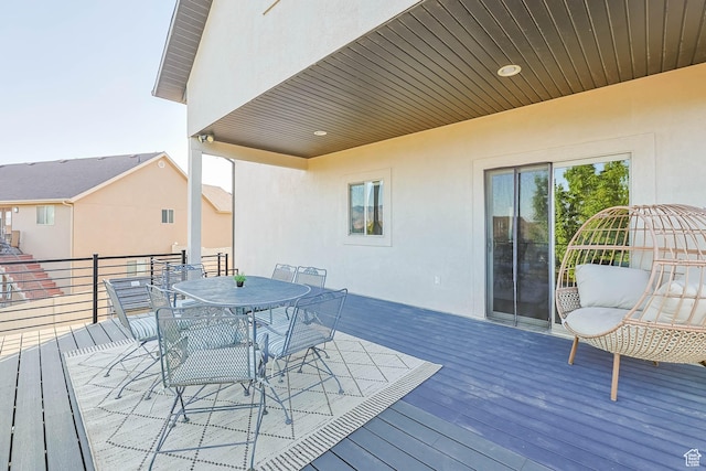 1692 N Sage Ln, Saratoga Springs, UT 84045 - wooden terrace featuring outdoor dining area
