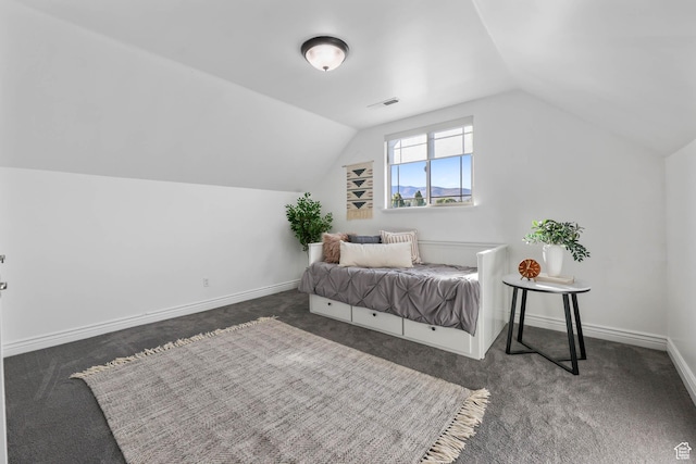 1692 N Sage Ln, Saratoga Springs, UT 84045 - carpeted bedroom with vaulted ceiling and baseboards