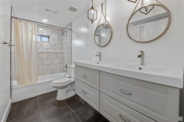 1692 N Sage Ln, Saratoga Springs, UT 84045 - full bath featuring shower / tub combo, double vanity, and tile patterned flooring