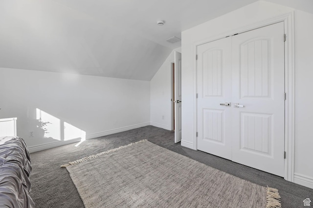 1692 N Sage Ln, Saratoga Springs, UT 84045 - unfurnished bedroom featuring dark colored carpet and lofted ceiling