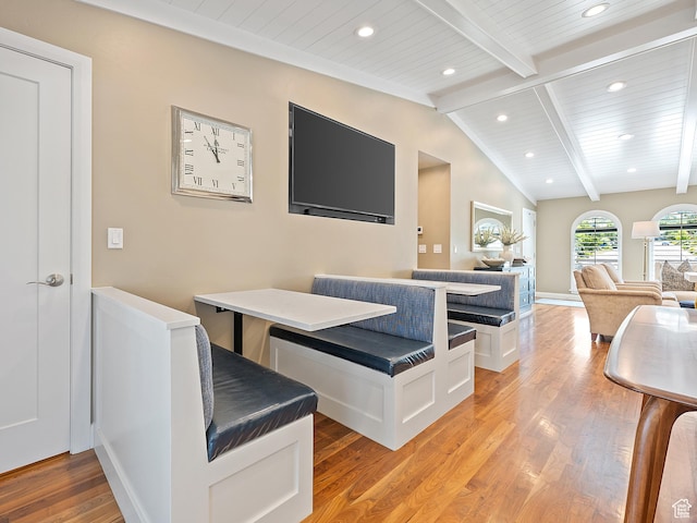 2677 N 700 E, Provo, UT 84604 - dining room featuring light wood finished floors, recessed lighting, and wood ceiling