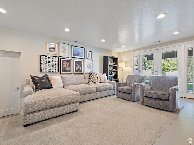 2677 N 700 E, Provo, UT 84604 - living area featuring french doors, recessed lighting, and a textured ceiling