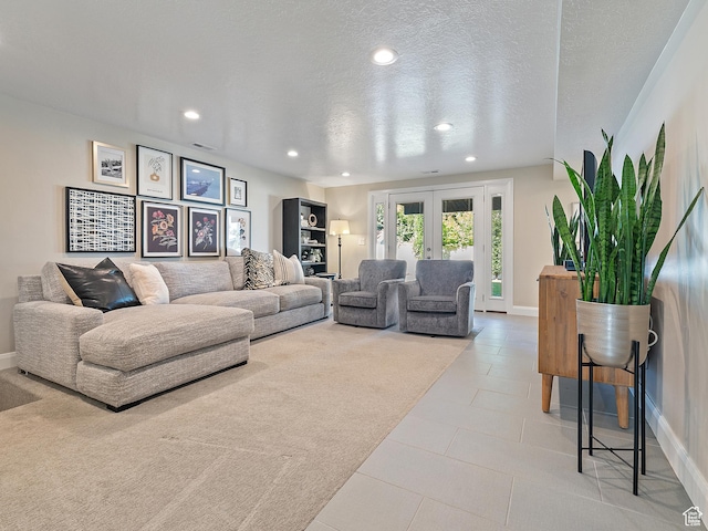 2677 N 700 E, Provo, UT 84604 - tiled living area with recessed lighting and a textured ceiling