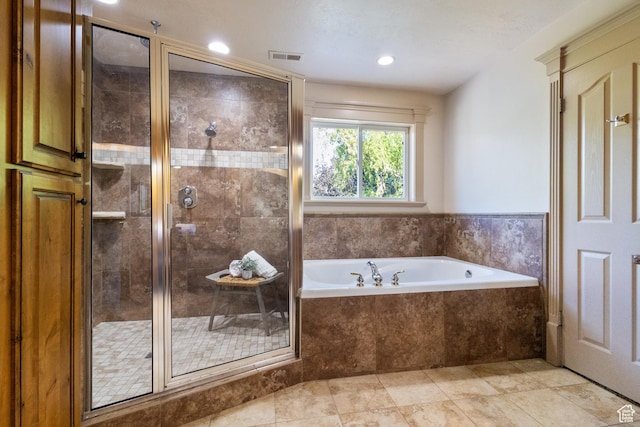 6373 W 10500 N, Highland, UT 84003 - full bath with a bath, a stall shower, and recessed lighting