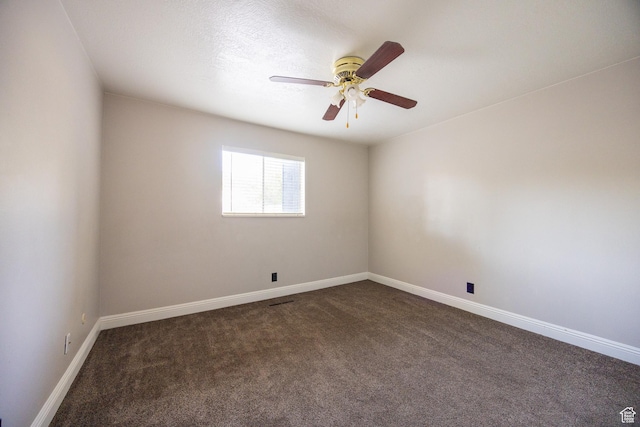 240 E 400 N Unit 28, Logan, UT 84321 - spare room featuring dark colored carpet and ceiling fan