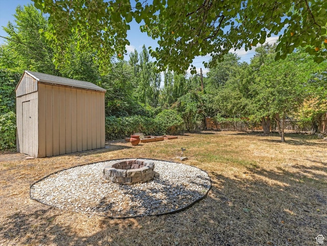 1332 S 200 E, Salt Lake City, UT 84115 - view of yard featuring a fire pit and a shed