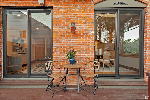 427 N J St E, Salt Lake City, UT 84103 - doorway to property featuring brick siding