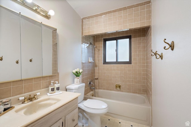 6709 W 3860 S, West Valley City, UT 84128 - full bath featuring vanity, bathing tub / shower combination, and decorative backsplash