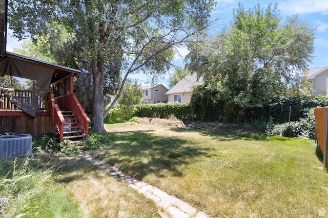 6709 W 3860 S, West Valley City, UT 84128 - view of yard with stairway and a wooden deck