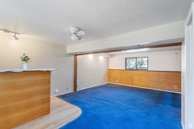 6709 W 3860 S, West Valley City, UT 84128 - carpeted spare room with ceiling fan, a textured ceiling, and rail lighting