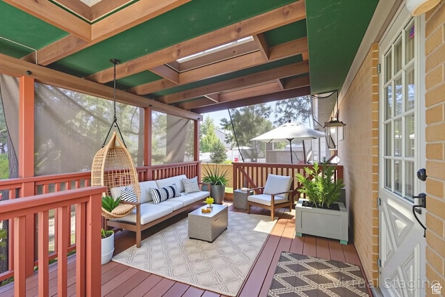 6709 W 3860 S, West Valley City, UT 84128 - wooden terrace featuring an outdoor hangout area