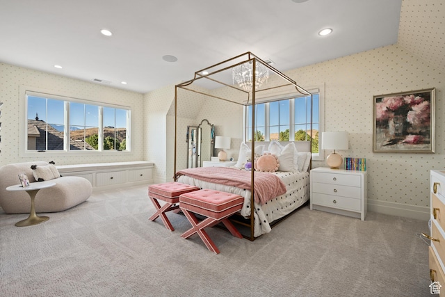 2916 S 300 E, Washington, UT 84780 - carpeted bedroom featuring wallpapered walls and recessed lighting