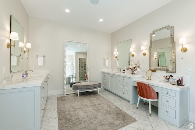 2916 S 300 E, Washington, UT 84780 - bathroom featuring two vanities and recessed lighting