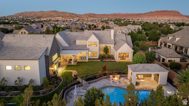 2916 S 300 E, Washington, UT 84780 - aerial perspective of suburban area with mountains and a pool area