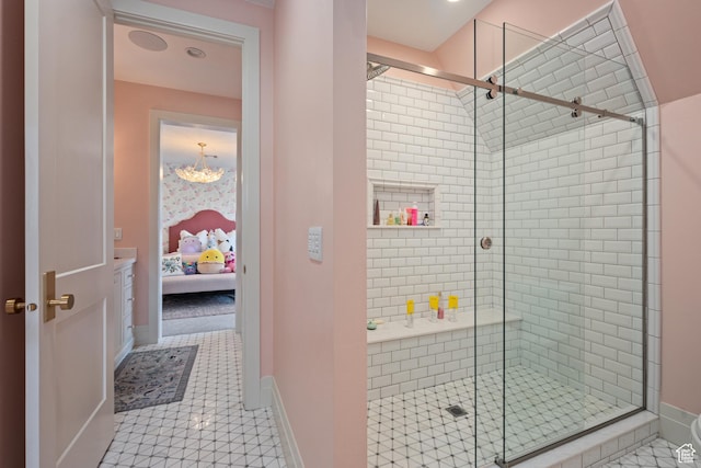 2916 S 300 E, Washington, UT 84780 - full bathroom featuring ensuite bathroom, a stall shower, and tile patterned flooring