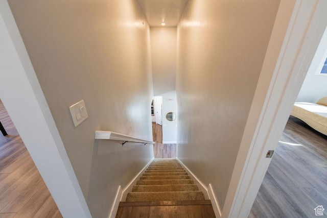 7390 N Pawnee Rd, Eagle Mountain, UT 84005 - staircase featuring wood finished floors