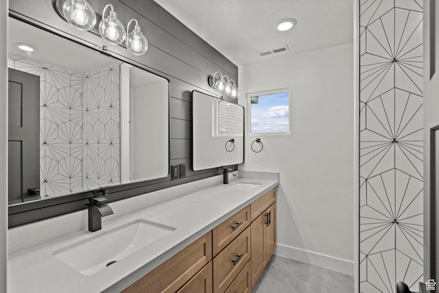 3873 E S Pass Cv, Eagle Mountain, UT 84005 - full bathroom with double vanity and tile patterned flooring