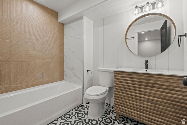 3873 E S Pass Cv, Eagle Mountain, UT 84005 - full bathroom with vanity, bathtub / shower combination, and tile patterned flooring