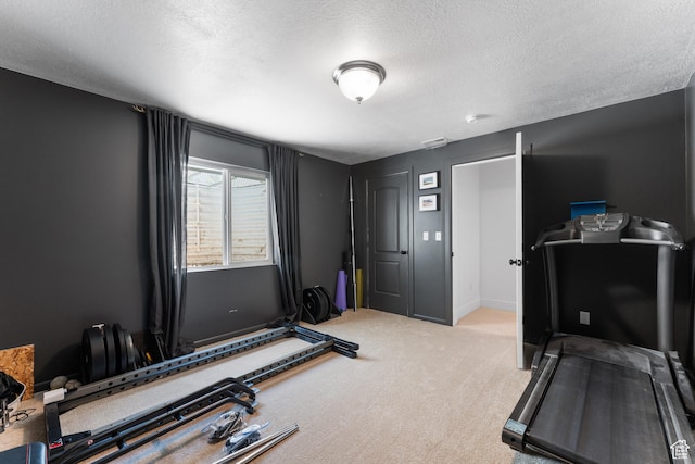4974 W Diamondback Dr, Riverton, UT 84096 - workout area with light colored carpet and a textured ceiling