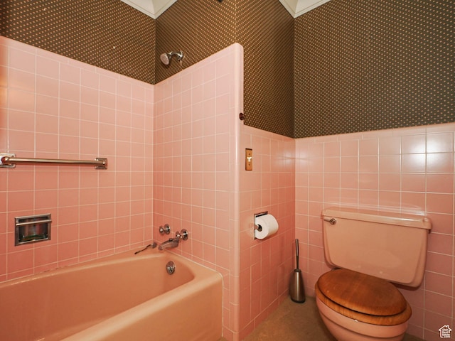 4893 S Regency St, Holladay, UT 84117 - full bathroom with shower / bathtub combination and tile walls