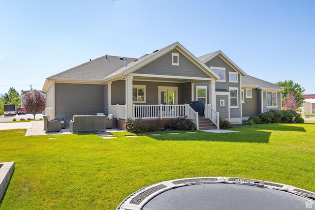 13571 S Meadow Heights Ln, Draper, UT 84020 - view of front facade featuring an outdoor living space, covered porch, a front lawn, and roof with shingles