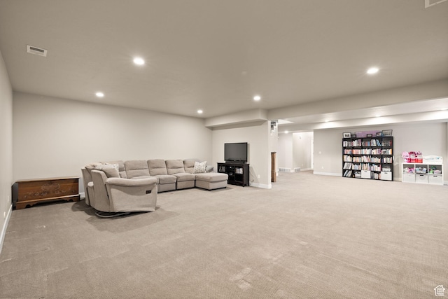 13571 S Meadow Heights Ln, Draper, UT 84020 - carpeted living room featuring recessed lighting