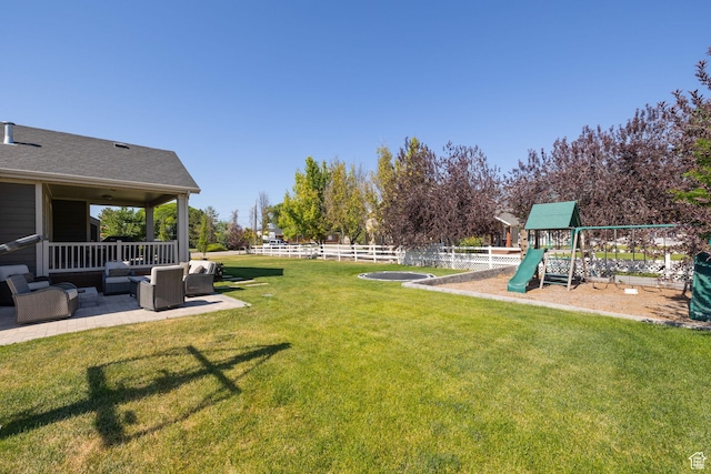 13571 S Meadow Heights Ln, Draper, UT 84020 - view of yard featuring an outdoor living space and a patio area