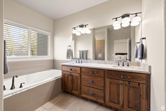 13571 S Meadow Heights Ln, Draper, UT 84020 - bathroom with double vanity and a garden tub