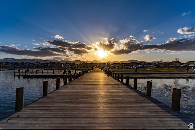 10296 S Salmon Dr, South Jordan, UT 84095 - dock featuring a water and mountain view and a residential view
