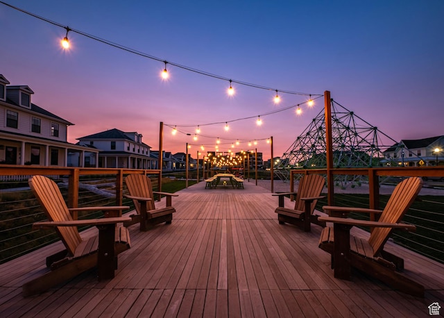 10296 S Salmon Dr, South Jordan, UT 84095 - view of deck at dusk