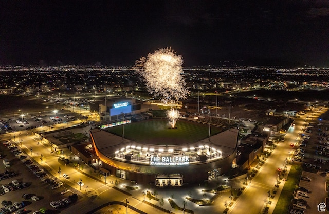 10296 S Salmon Dr, South Jordan, UT 84095 - aerial view at night of a view of city lights