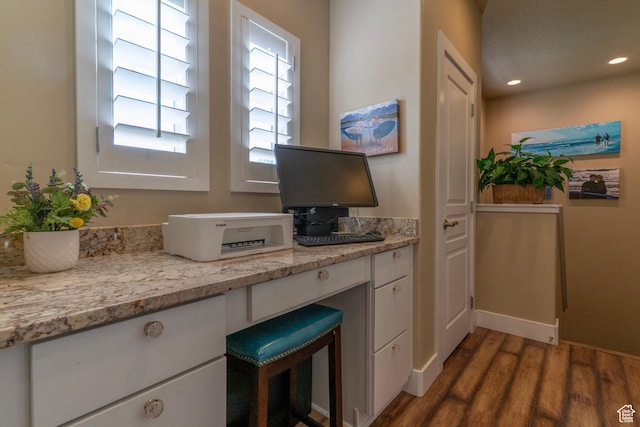 10296 S Salmon Dr, South Jordan, UT 84095 - home office with wood finished floors and recessed lighting