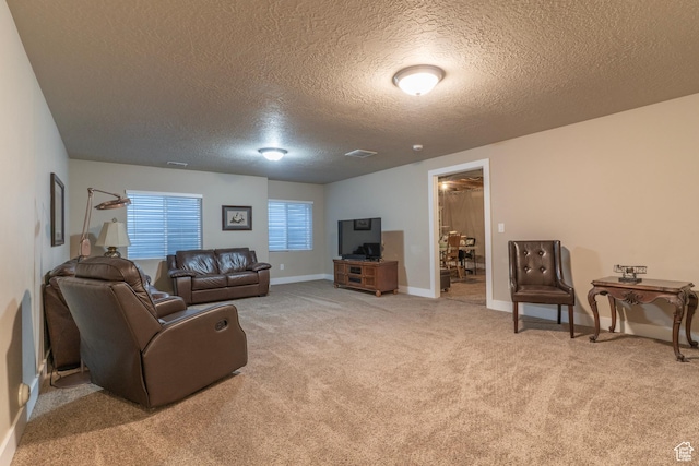 10296 S Salmon Dr, South Jordan, UT 84095 - carpeted living room with a textured ceiling and baseboards