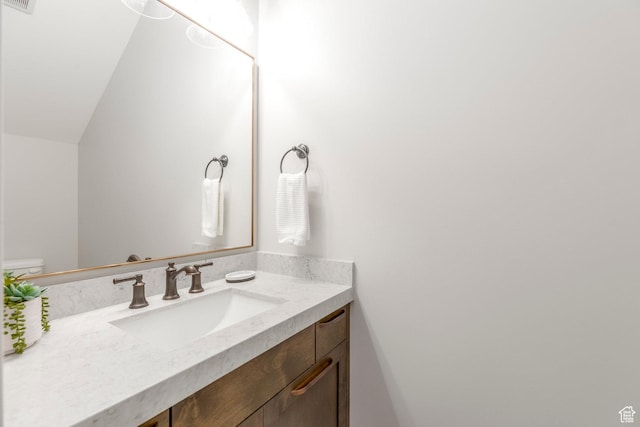 855 E Klaim Dr, Hideout, UT 84036 - bathroom featuring vanity and lofted ceiling