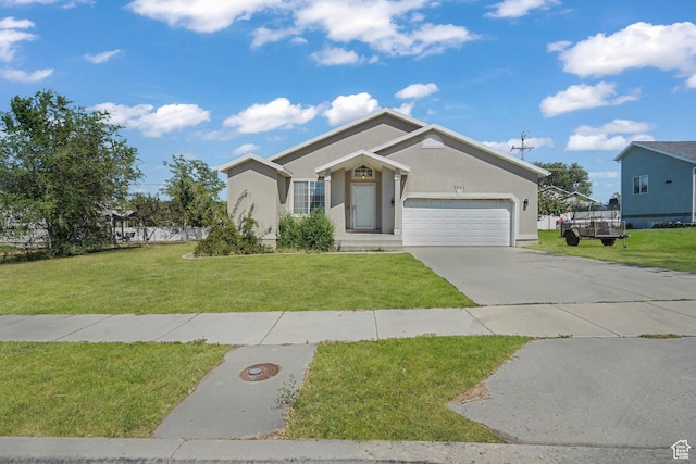 3641 S Country W Dr W, Magna, UT 84044 - single story home featuring a garage, driveway, a front lawn, and stucco siding