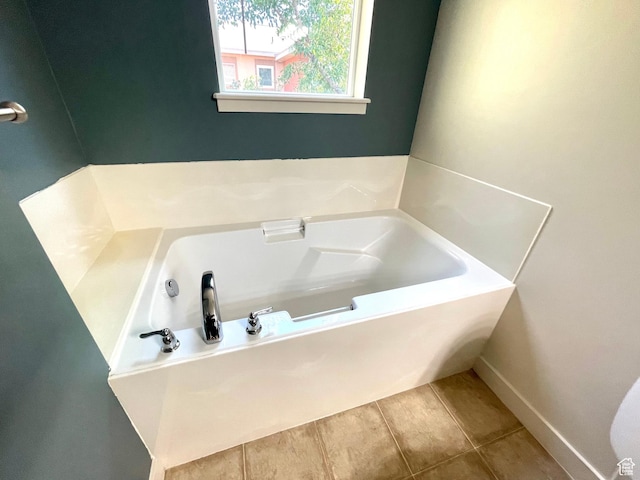 3794 W Angelica Ct, South Jordan, UT 84095 - full bathroom with a garden tub and tile patterned flooring