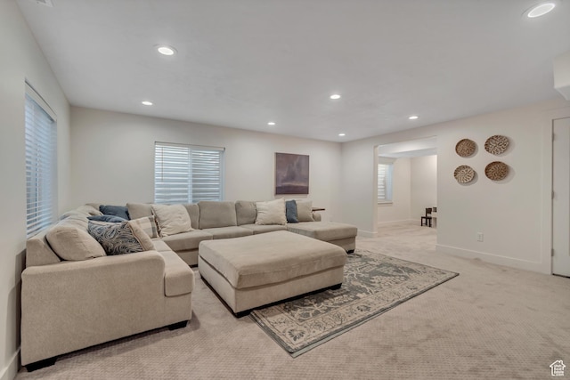 4913 E Golden Meadow Xing, Eagle Mountain, UT 84005 - living area featuring recessed lighting and light colored carpet