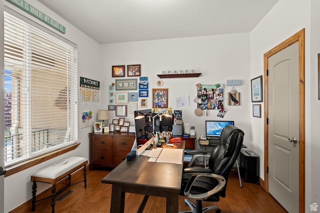 9116 Silver Lake Dr, Cedar Hills, UT 84062 - home office with wood finished floors and baseboards